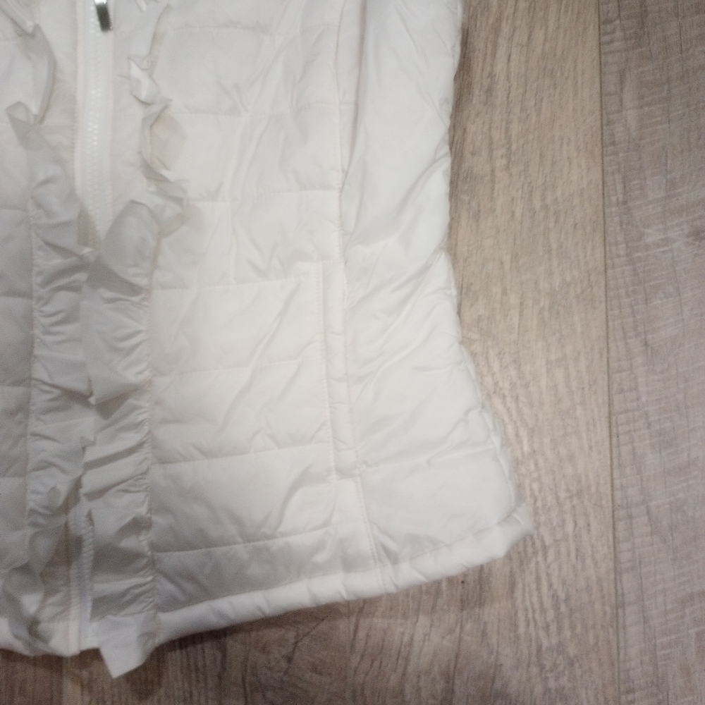 White House Black Market White Puffer Vest Sz Med - Picture 5 of 11